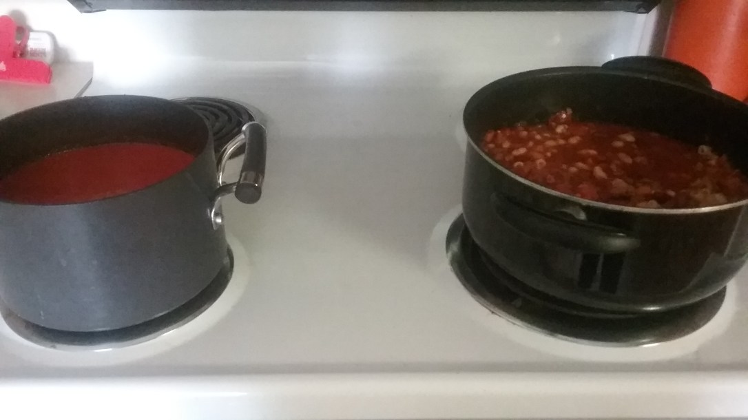 Two soups cooking at one time